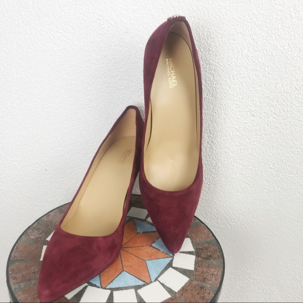 New Michael Kors merlot suede pumps